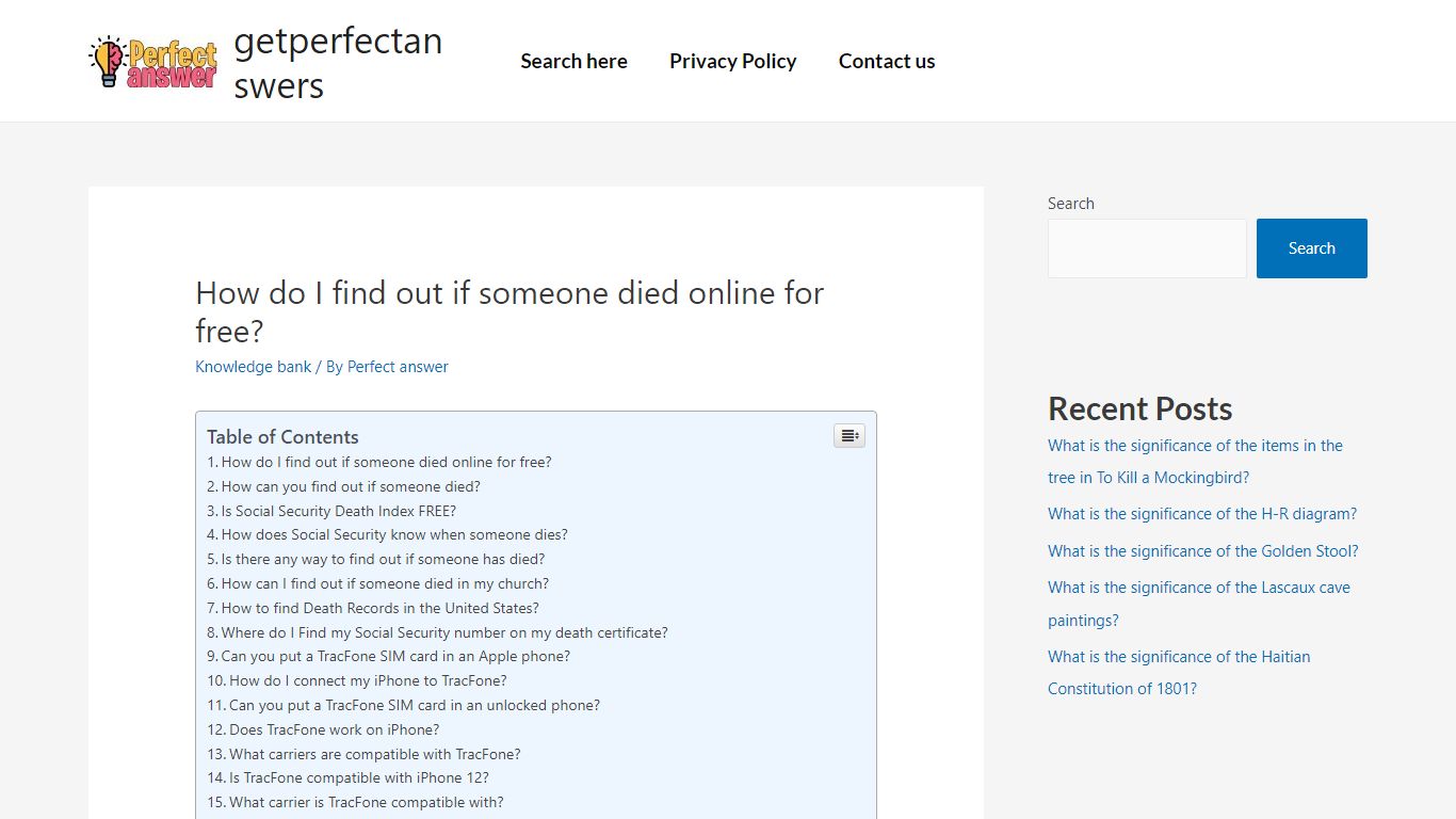 How do I find out if someone died online for free?